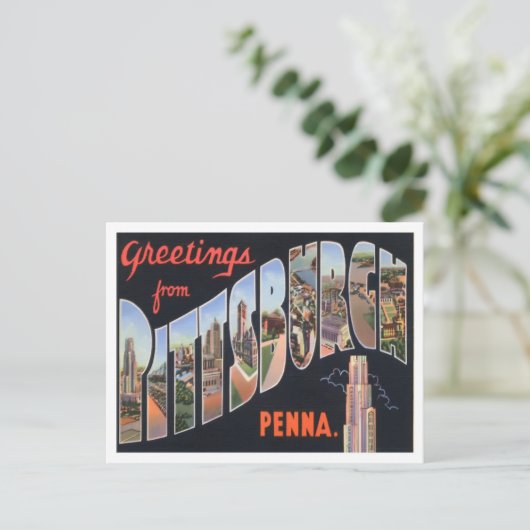Pittsburgh, Pennsylvania  Big Letters Briefkaart (Staand voorkant)
