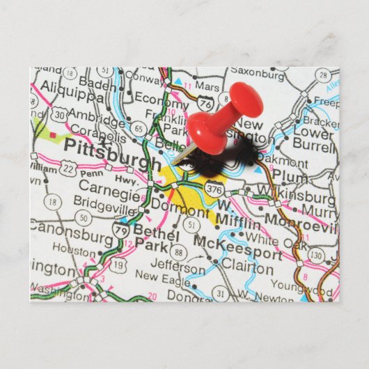 Pittsburgh, Pennsylvania Briefkaart (Voorkant)