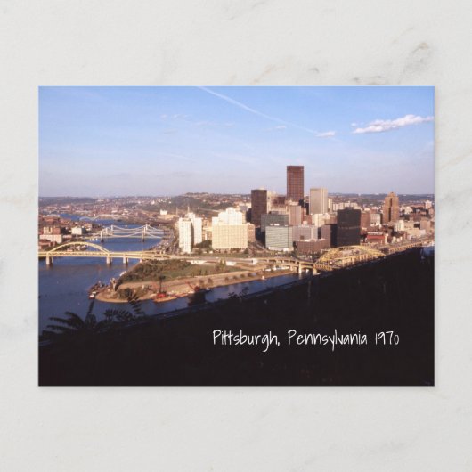 Pittsburgh Pennsylvania City & Bridges 1970 Briefkaart (Voorkant)