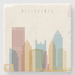 Pittsburgh, Pennsylvania   City Skyline Stenen Onderzetter