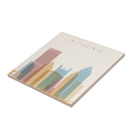 Pittsburgh, Pennsylvania | City Skyline Tegeltje (Zijkant)