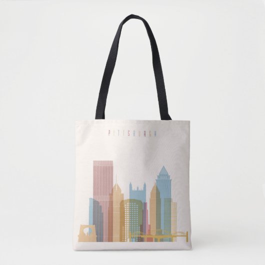 Pittsburgh, Pennsylvania | City Skyline Tote Bag (Voorkant)