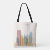Pittsburgh, Pennsylvania | City Skyline Tote Bag (Achterkant)
