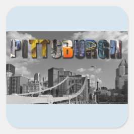 Pittsburgh Pennsylvania City Skyline Travel Foto Vierkante Sticker