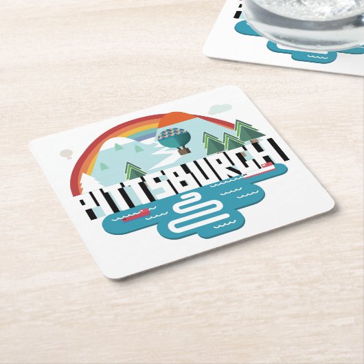 Pittsburgh, Pennsylvania | Cityscape Design Kartonnen Onderzetters (Schuin)