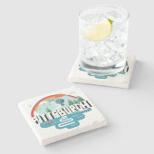 Pittsburgh, Pennsylvania | Cityscape Design Stenen Onderzetter (Zijkant)