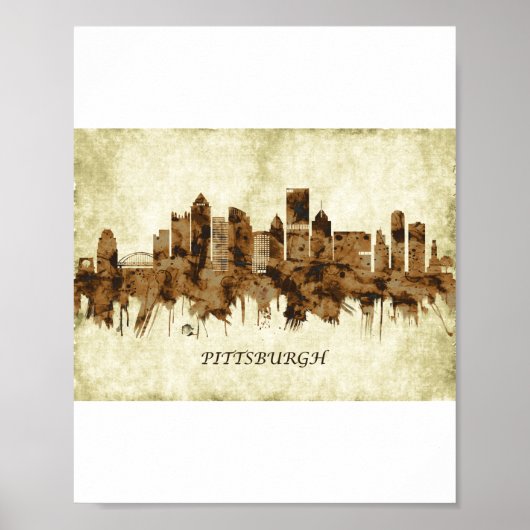 Pittsburgh Pennsylvania Cityscape Poster (Voorkant)