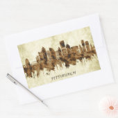 Pittsburgh Pennsylvania Cityscape Rechthoekige Sticker (Envelop)