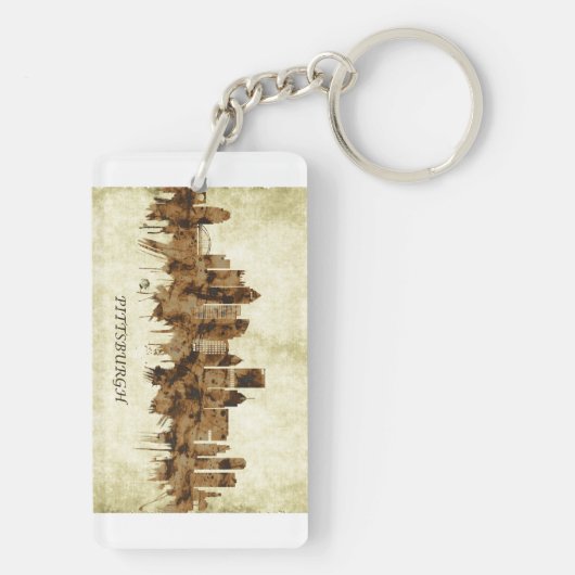 Pittsburgh Pennsylvania Cityscape Sleutelhanger (achterkant)