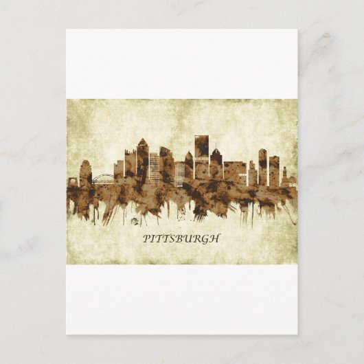 Pittsburgh Pennsylvania Cityscape Uitnodiging Briefkaart (Voorkant)