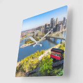 Pittsburgh Pennsylvania Duquesne Incline Vierkante Klok (Hoek)