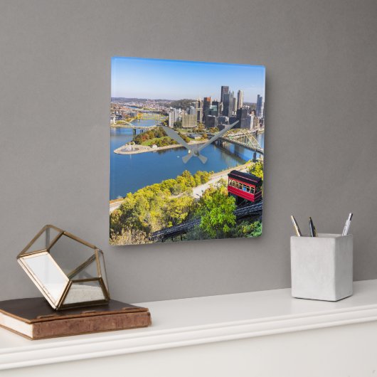 Pittsburgh Pennsylvania Duquesne Incline Vierkante Klok (Kantoor)