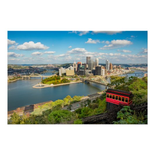 Pittsburgh Pennsylvania Duquesne Inline Uitzicht Perfect Poster (Voorkant)