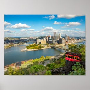 Pittsburgh Pennsylvania Duquesne Inline Uitzicht Poster