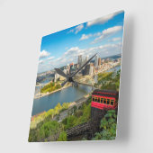 Pittsburgh Pennsylvania Duquesne Inline Uitzicht Vierkante Klok (Hoek)