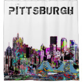 Pittsburgh, Pennsylvania, graffiti Douchegordijn (Voorkant)