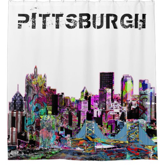 Pittsburgh, Pennsylvania, graffiti Douchegordijn (Voorkant)