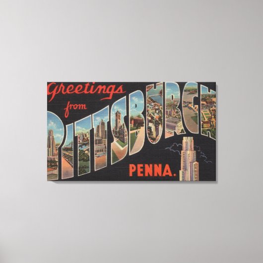 Pittsburgh, Pennsylvania - Grote letterscènes Canvas Afdruk (Voorkant)