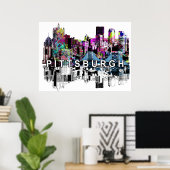 Pittsburgh, Pennsylvania in graffiti Poster (Thuiskantoor)