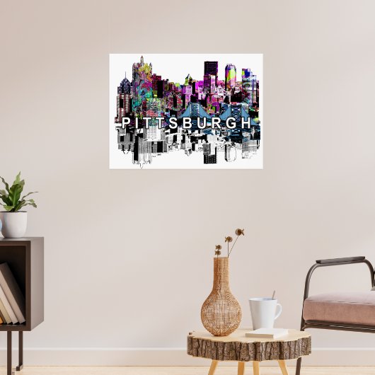 Pittsburgh, Pennsylvania in graffiti Poster (Woonkamer 3)