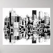 Pittsburgh, Pennsylvania in zwart-wit Poster (Voorkant)
