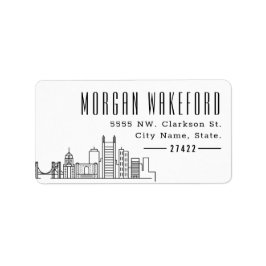 Pittsburgh, Pennsylvania Modern Deco Skyline Large Etiket