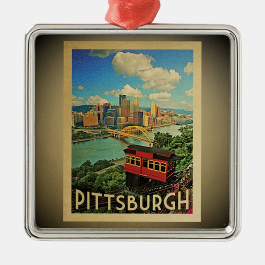 Pittsburgh Pennsylvania Ornament Vintage Travel (Voorkant)