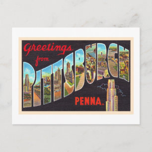 Pittsburgh Pennsylvania PA Large Letter Briefkaart