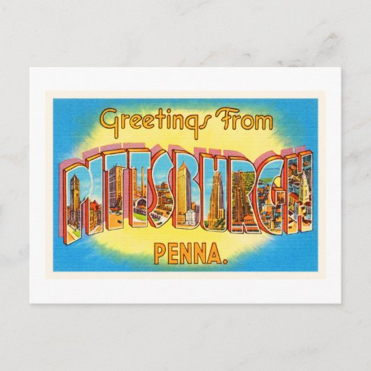 Pittsburgh Pennsylvania PA Vintage Travel Souvenir Briefkaart (Voorkant)