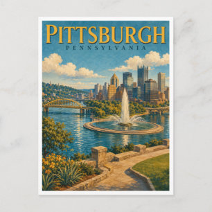 Pittsburgh Pennsylvania Point Fountain GeoSaga Briefkaart