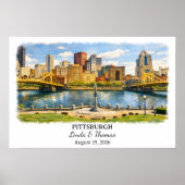 Pittsburgh Pennsylvania Poster, Aquarel, Op Maat Poster (Voorkant)