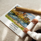 Pittsburgh Pennsylvania Poster, Aquarel, Op Maat Poster