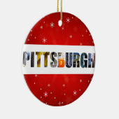 Pittsburgh Pennsylvania Reisfoto's met kerstmis Keramisch Ornament (Rechts)