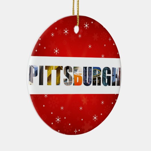 Pittsburgh Pennsylvania Reisfoto's met kerstmis Keramisch Ornament (Rechts)