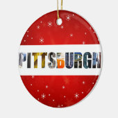 Pittsburgh Pennsylvania Reisfoto's met kerstmis Keramisch Ornament (Links)