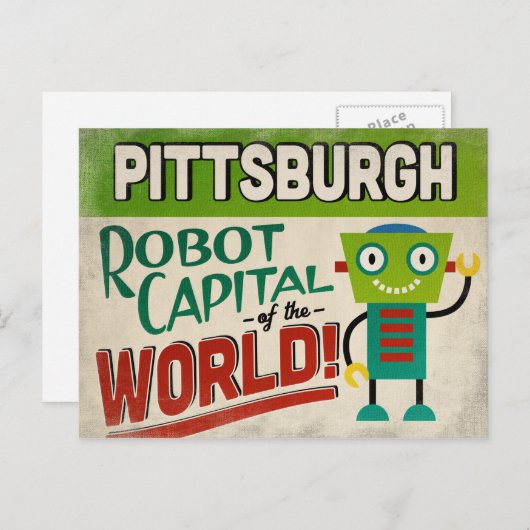 Pittsburgh Pennsylvania Robot - Funny  Briefkaart (Voorkant / Achterkant)