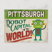 Pittsburgh Pennsylvania Robot - Funny  Briefkaart (Voorkant)