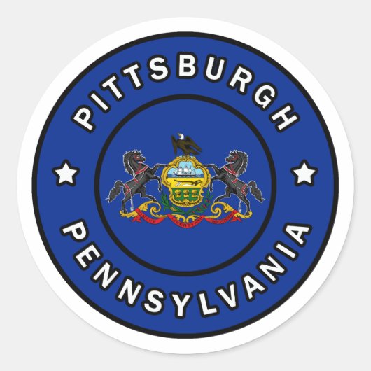 Pittsburgh Pennsylvania Ronde Sticker (Voorkant)