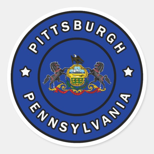 Pittsburgh Pennsylvania Ronde Sticker (Voorkant)