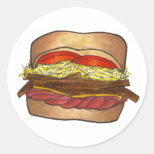 Pittsburgh Pennsylvania Sandwich Coleslaw Fries PA Ronde Sticker