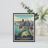 Pittsburgh, Pennsylvania Silhouet Briefkaart (Staand voorkant)