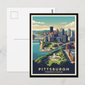 Pittsburgh, Pennsylvania Silhouet Briefkaart (Voorkant / Achterkant)