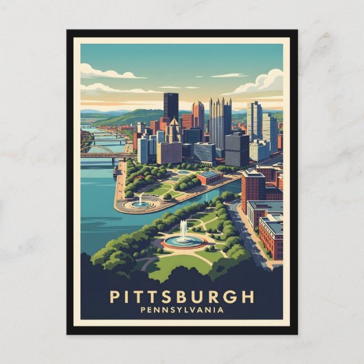 Pittsburgh, Pennsylvania Silhouet Briefkaart (Voorkant)