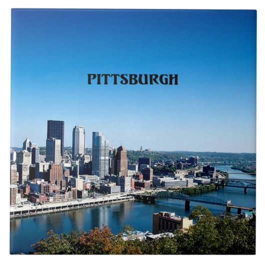 Pittsburgh, Pennsylvania silhouet foto Tegeltje (Voorkant)