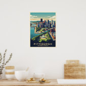 Pittsburgh, Pennsylvania Silhouet Poster (Keuken)