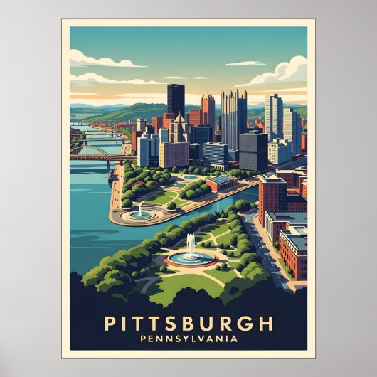 Pittsburgh, Pennsylvania Silhouet Poster (Voorkant)