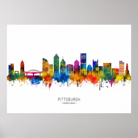 Pittsburgh Pennsylvania Silhouet Poster (Voorkant)