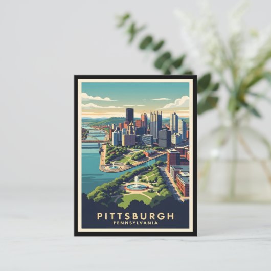 Pittsburgh, Pennsylvania Skyline Briefkaart (Staand voorkant)