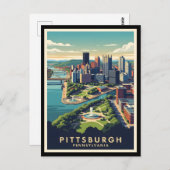 Pittsburgh, Pennsylvania Skyline Briefkaart (Voorkant / Achterkant)
