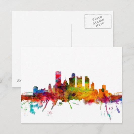 Pittsburgh Pennsylvania Skyline Briefkaart (Voorkant / Achterkant)